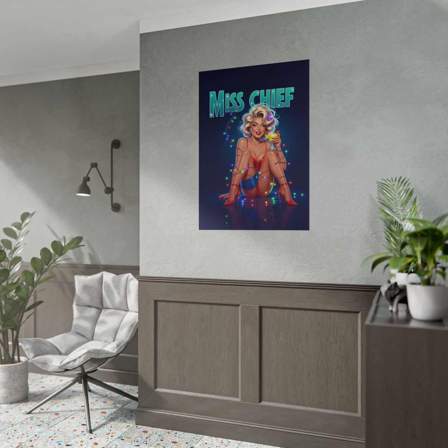 Miss Chief vintage pin-up poster