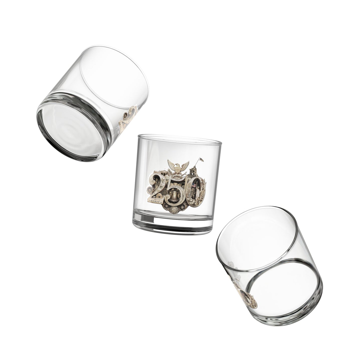 America 250th Whiskey Glass featuring the 250th Seal™ commemorative design