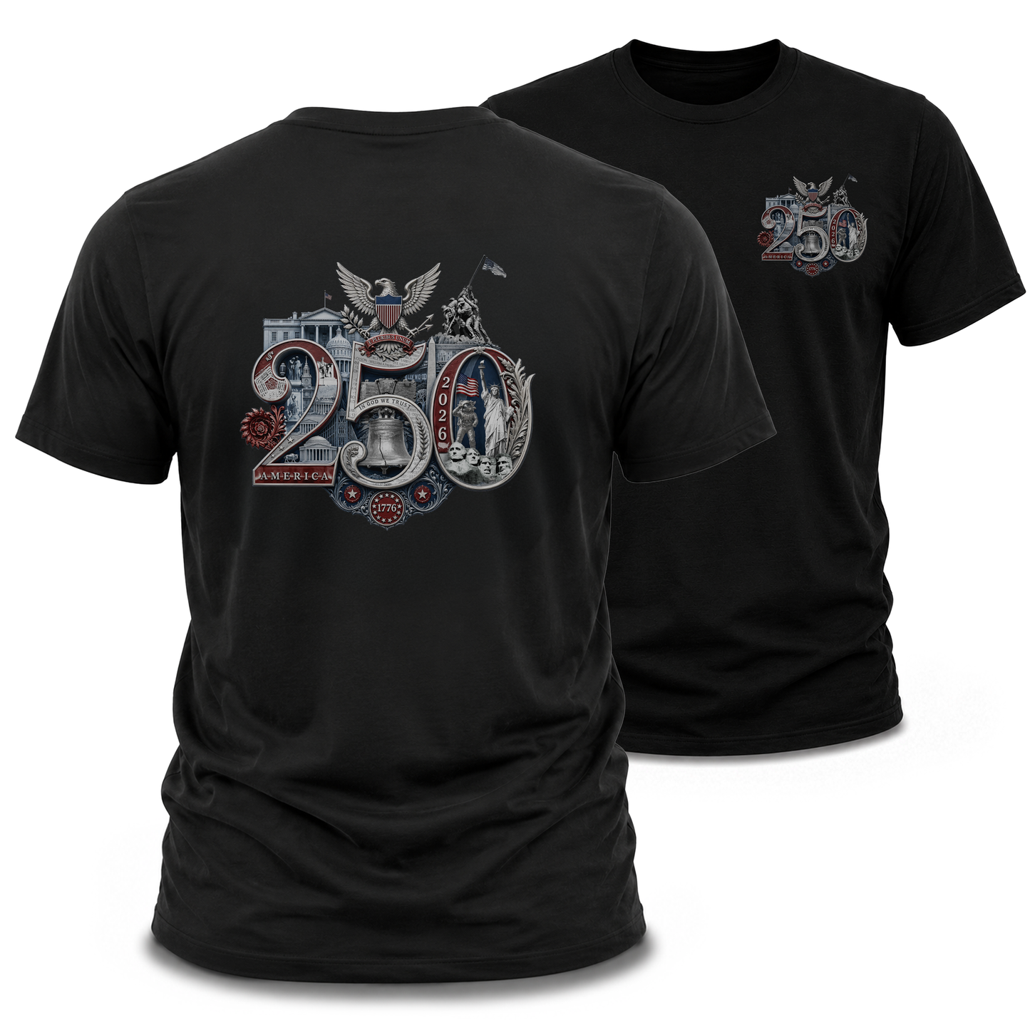 America 250th T-Shirt — back view featuring the 250th Seal™ design