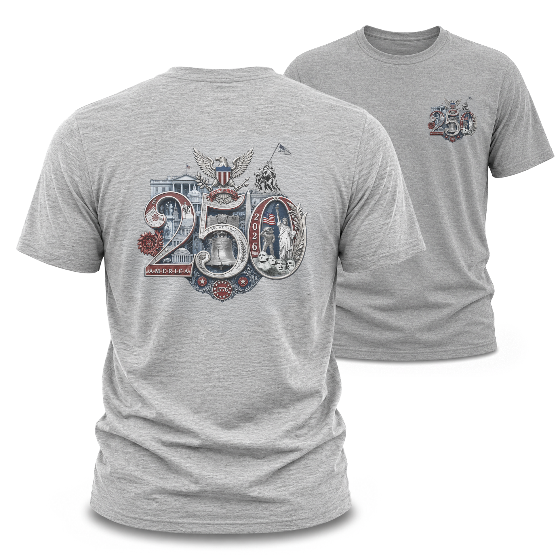 Athletic Heather America 250th T-Shirt featuring the 250th Seal™ commemorative design