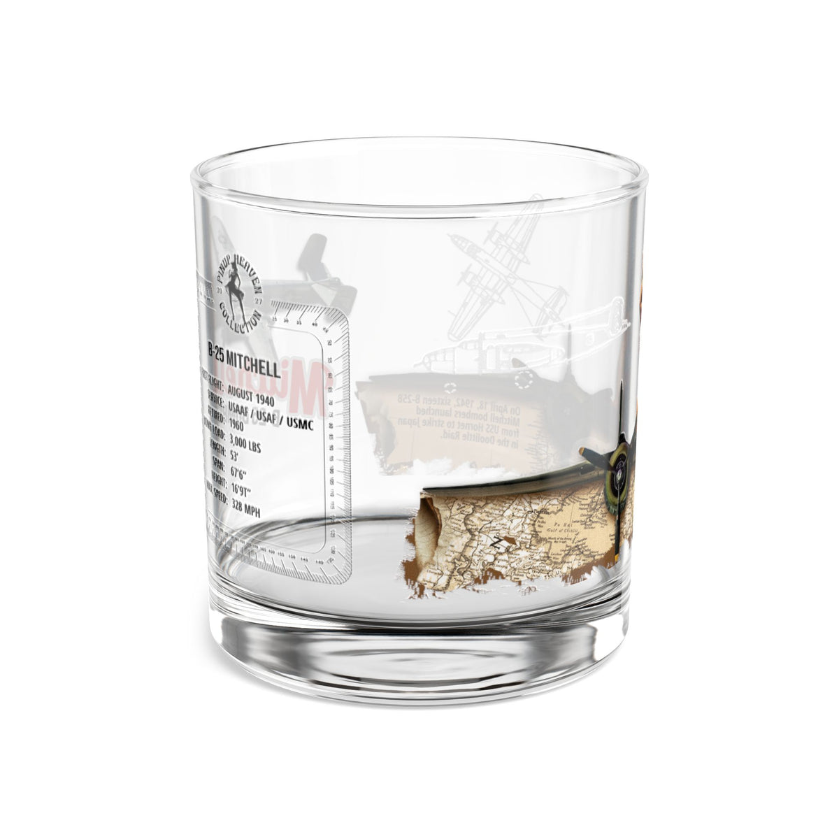 B-25 Mitchell — WWII Whiskey Glass, 10oz