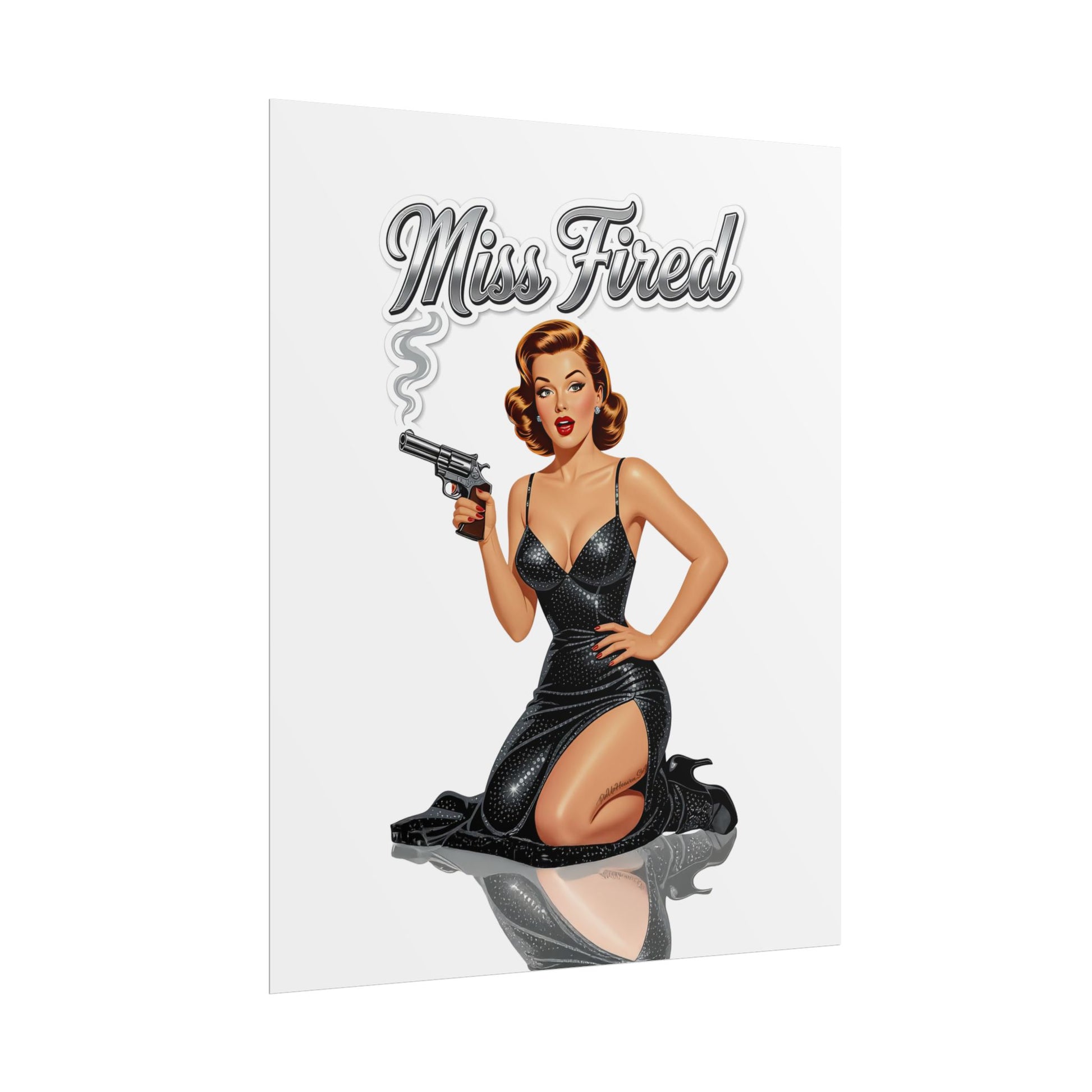Miss Fired vintage pin-up poster