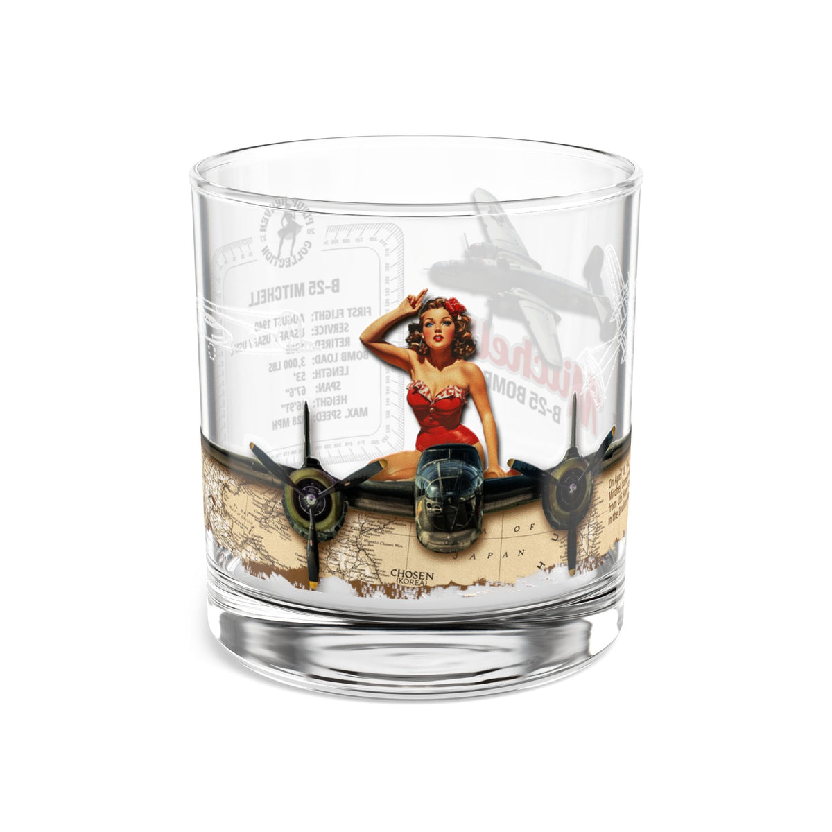 B-25 Mitchell — WWII Whiskey Glass, 10oz