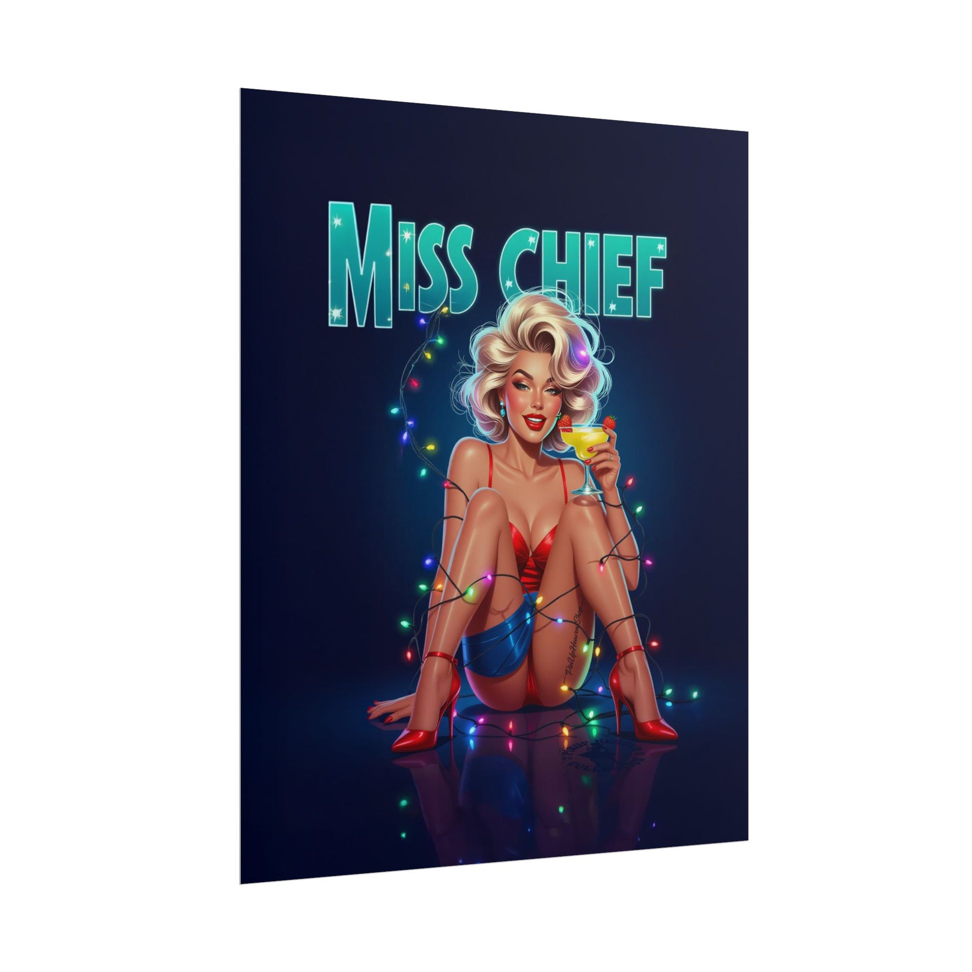 Miss Chief vintage pin-up poster