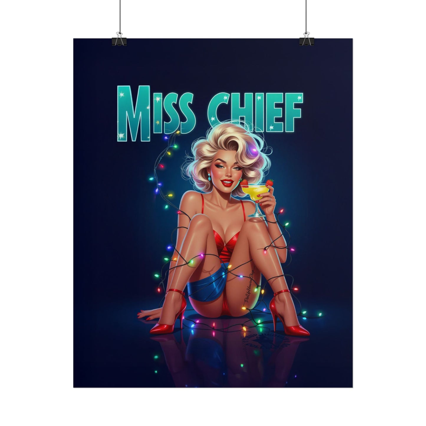 Miss Chief vintage pin-up poster