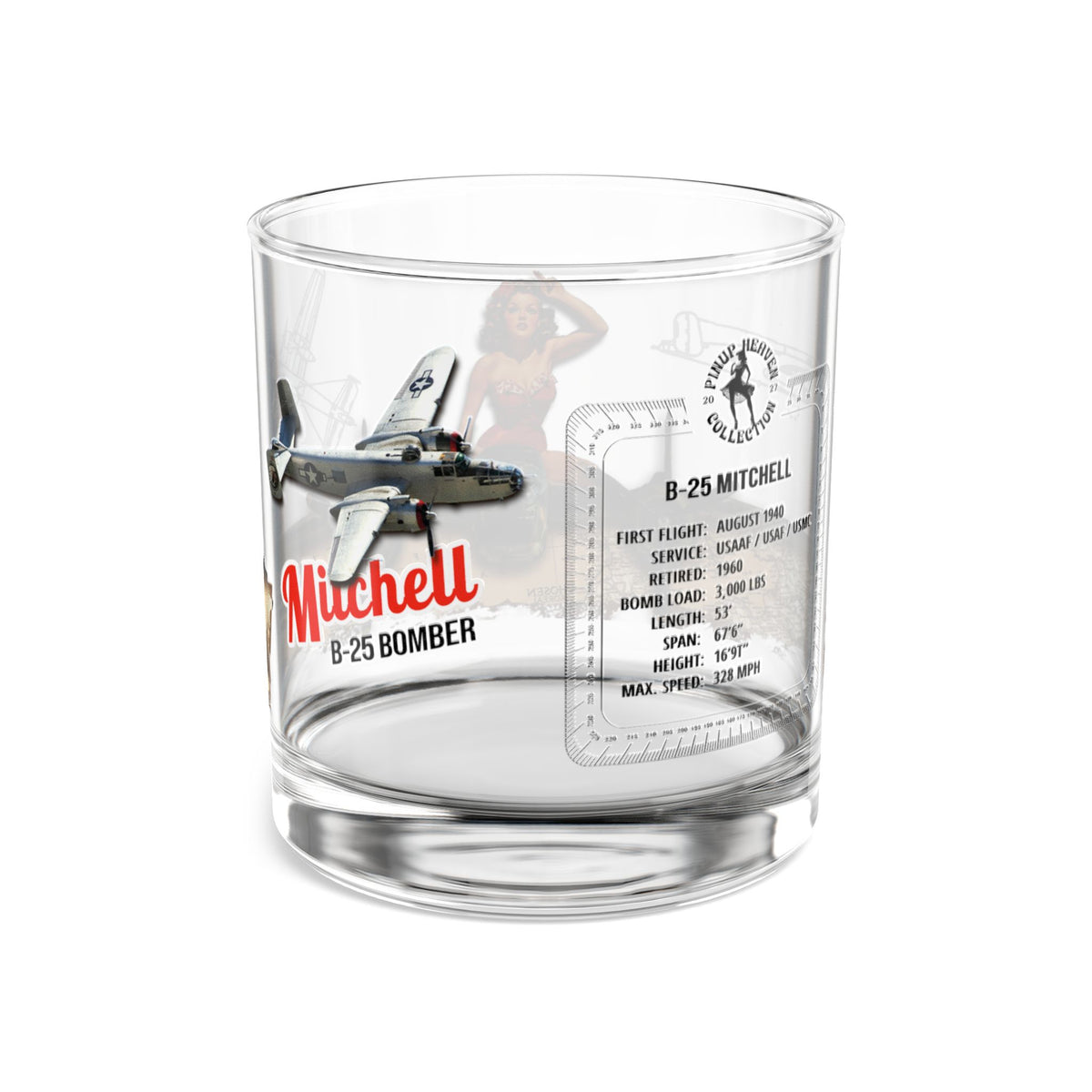B-25 Mitchell — WWII Whiskey Glass, 10oz