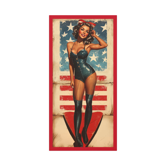 Stars & Stripes Sweetheart WWII aviation pin-up canvas wall art