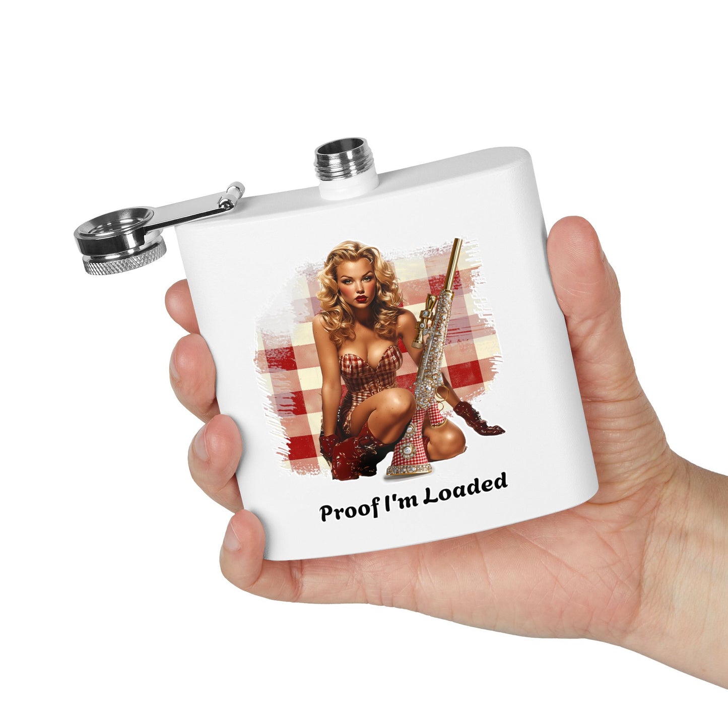 Proof I'm Loaded - Flask for Men and Women, Hunting Gifts for Men, Flask for Hunters Gun Owners, Funny Hunting Gift, Whiskey Flask for Men