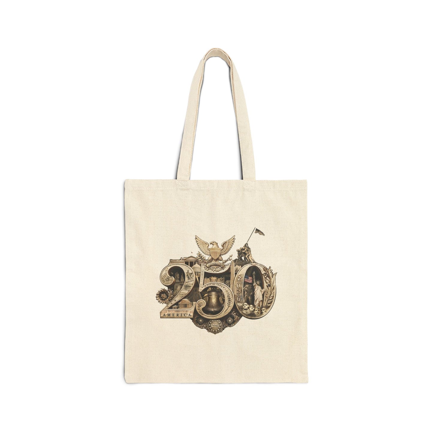 America 250th Anniversary Canvas Tote Bag - Commemorative Heritage Design