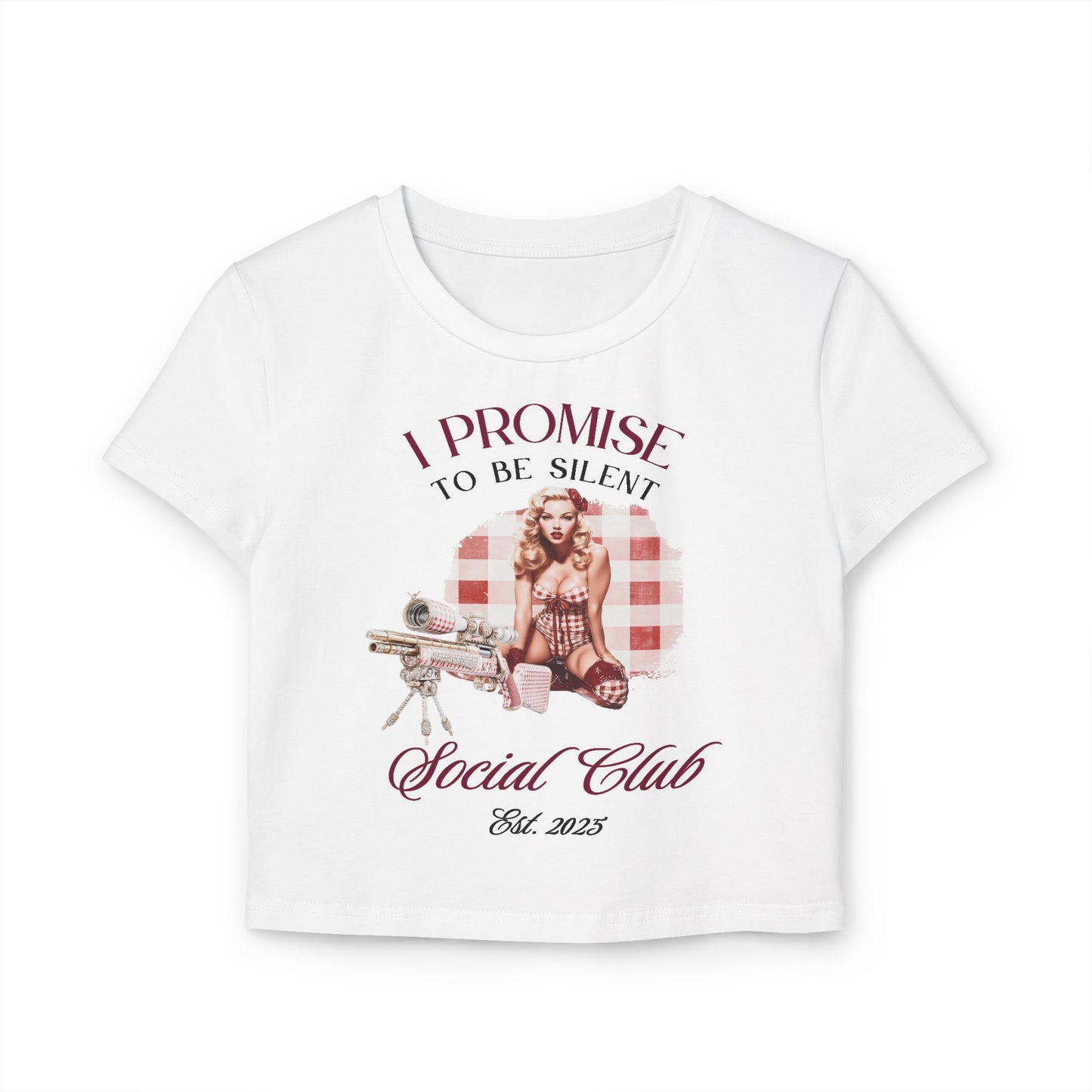 Promise To Be Silent Social Club, Going Out Tops for Women, Graphic Tees for Women Y2k Tops, Crop Tops for Women, Womens Baby Tees, Funny Shirts
