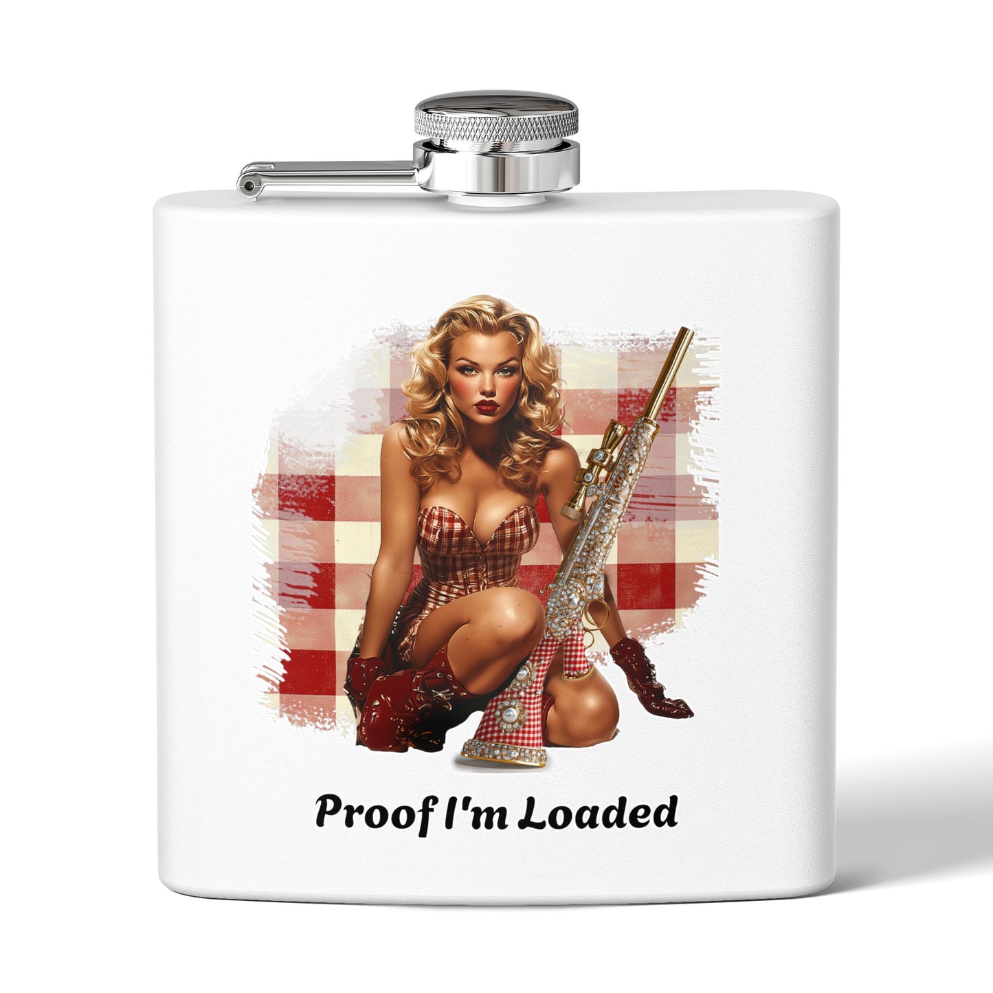 Proof I'm Loaded - Flask for Men and Women, Hunting Gifts for Men, Flask for Hunters Gun Owners, Funny Hunting Gift, Whiskey Flask for Men