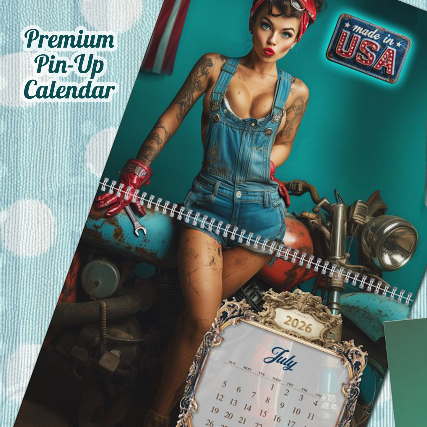 2026 Pin-Up Calendar , Caught in the Act, XL 2-Panel