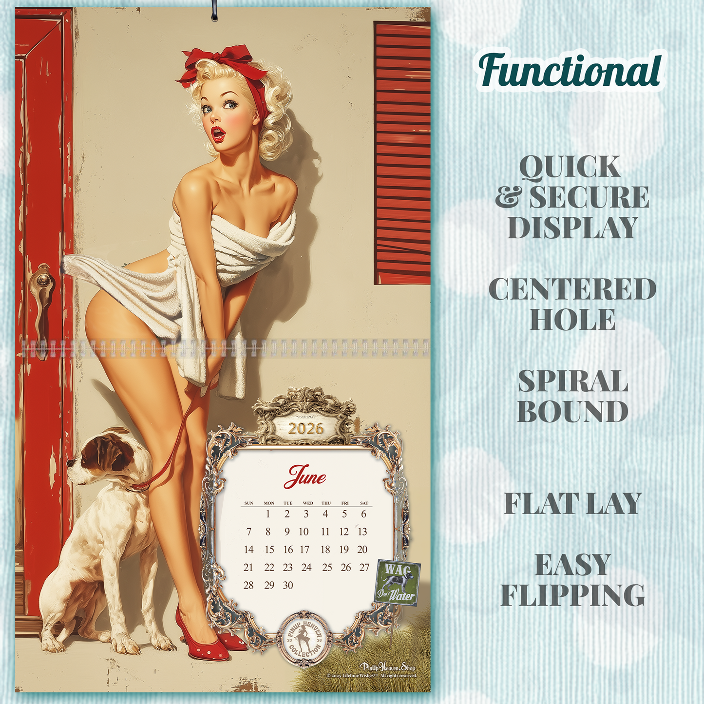 2026 Pin-Up Calendar , Caught in the Act, XL 2-Panel