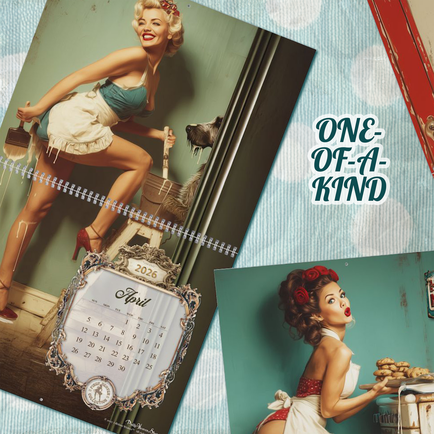 2026 Pin-Up Calendar , Caught in the Act, XL 2-Panel