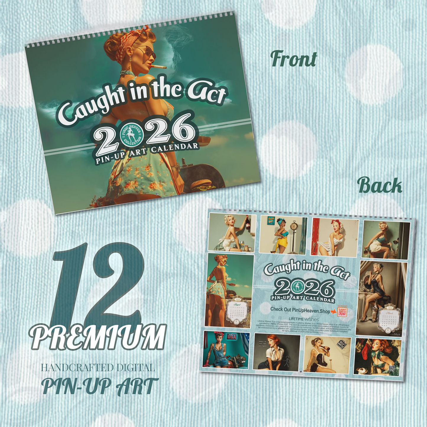 2026 Pin-Up Calendar , Caught in the Act, XL 2-Panel