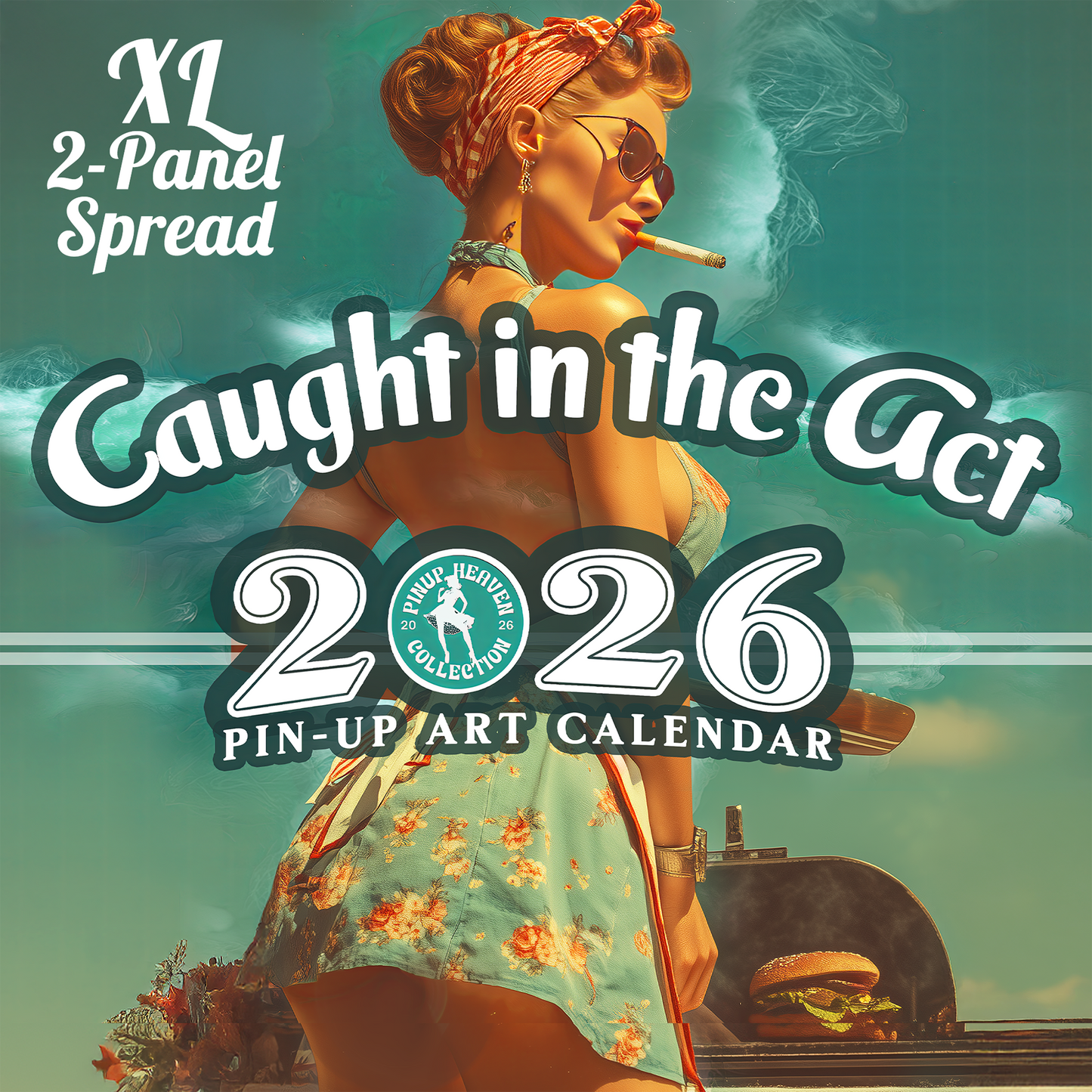 2026 Pin-Up Calendar , Caught in the Act, XL 2-Panel