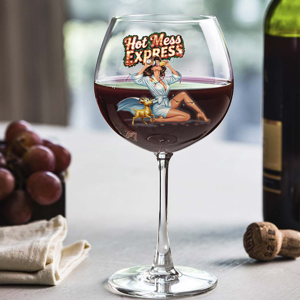 Customizable Kiss-Cut Stickers, Funny Hot Mess Express Vintage Pin-Up Gift for Sassy Women, Glass, Window, Mirror, Tumbler, Tote, Mug Decal