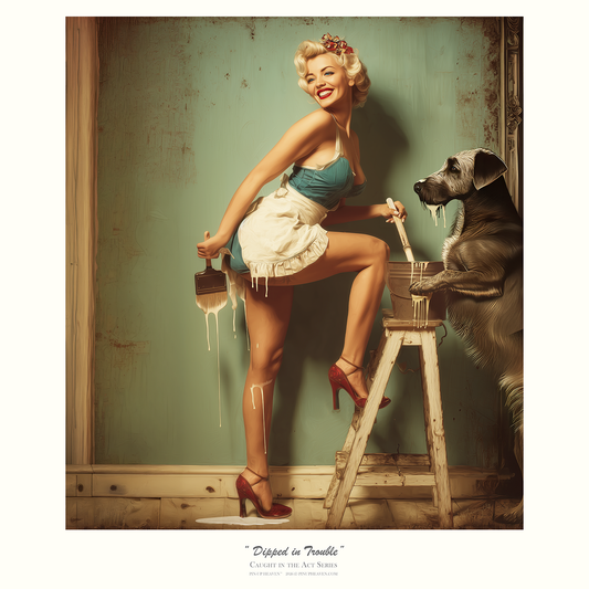 Dipped in Trouble pin-up poster, Caught in the Act series