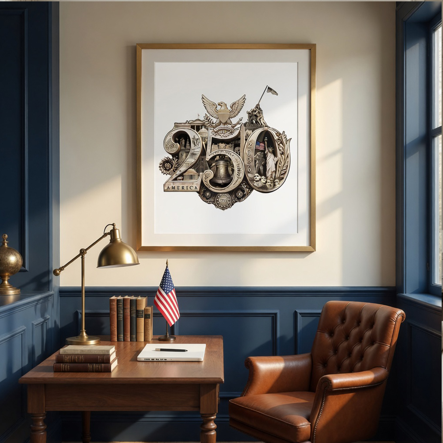 America's 250th Anniversary Gold Seal™ Fine Art Print | Hand-Composed Americana Wall Art from Real Photos | Historical Poster