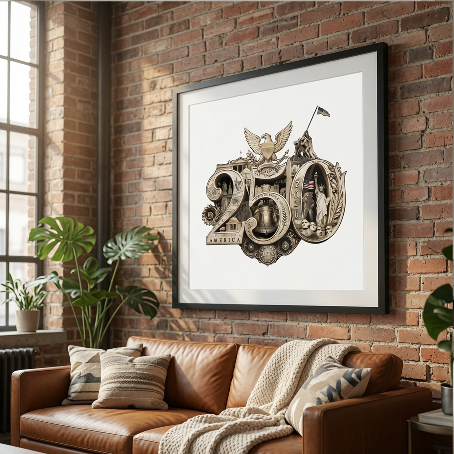 America's 250th Anniversary Gold Seal™ Fine Art Print | Hand-Composed Americana Wall Art from Real Photos | Historical Poster