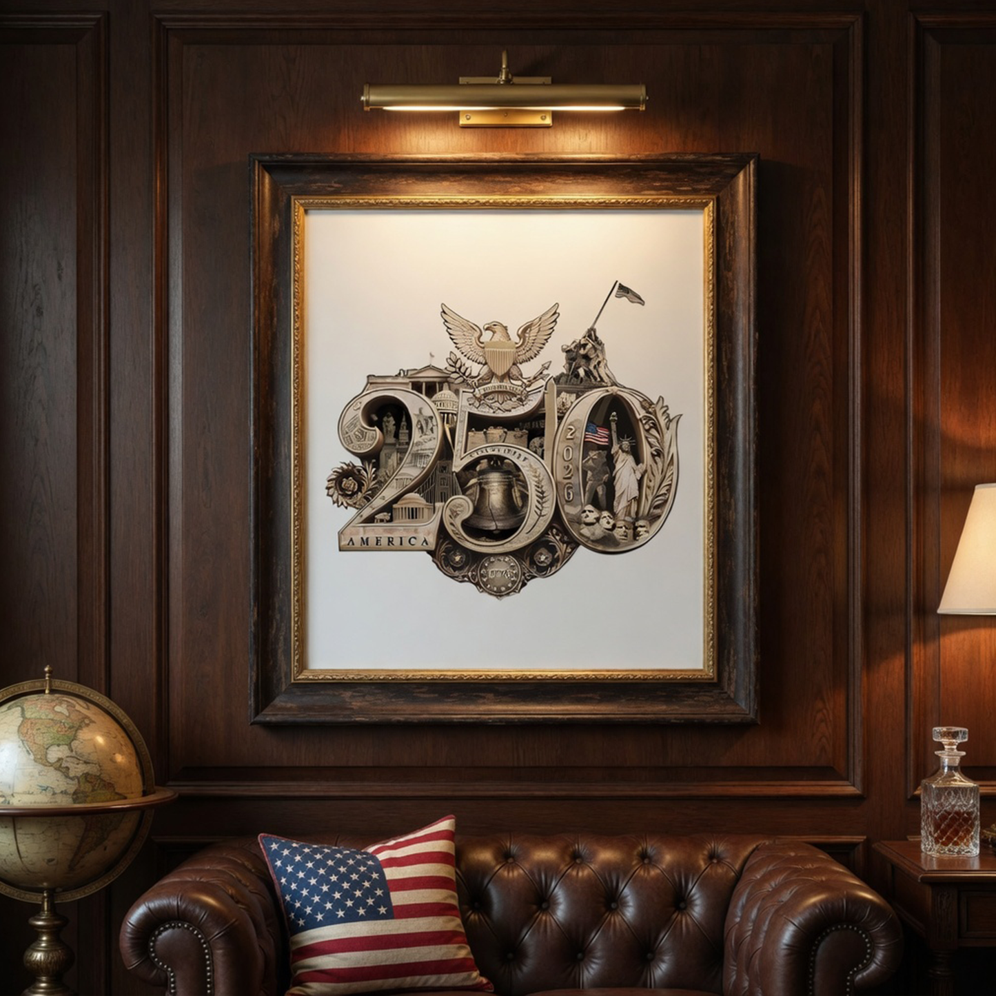 America's 250th Anniversary Gold Seal™ Fine Art Print | Hand-Composed Americana Wall Art from Real Photos | Historical Poster