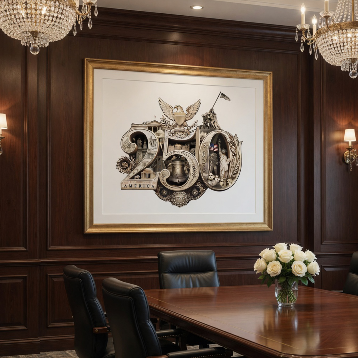 America's 250th Anniversary Gold Seal™ Fine Art Print | Hand-Composed Americana Wall Art from Real Photos | Historical Poster