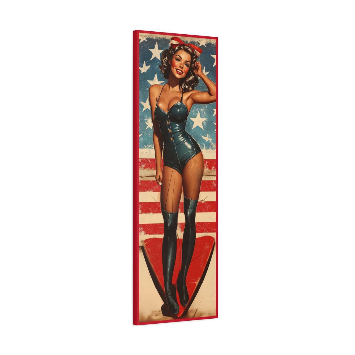 Stars & Stripes Sweetheart WWII aviation pin-up canvas wall art