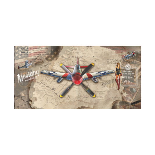 P-51 Mustang pin-up WWII aviation canvas wall art