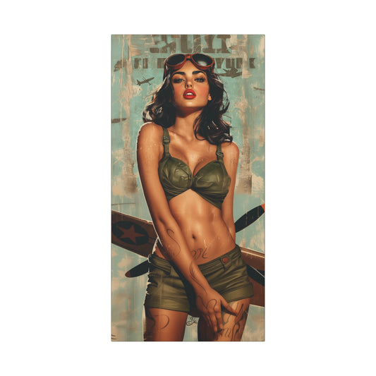 Battlefield Beauty WWII aviation pin-up canvas wall art
