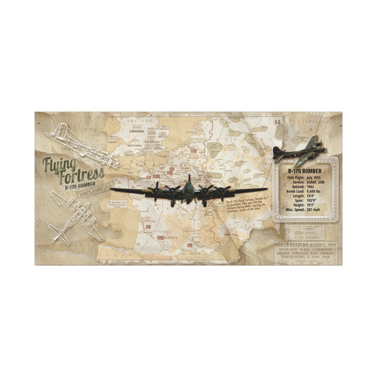 B-17 Bomber WWII aviation canvas wall art