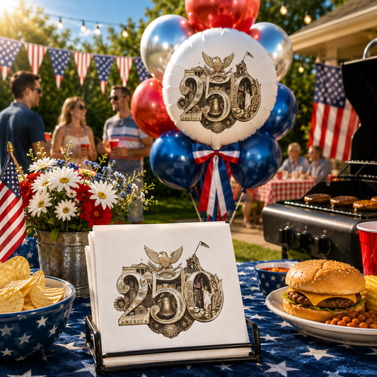4th of July Designer Party Napkins - America 250th Commemorative Design