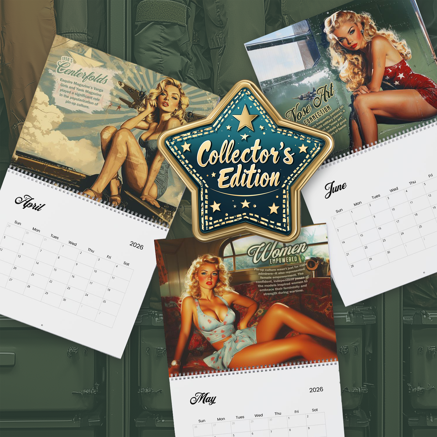 2026 Pinup Wall Calendar - Salute USA