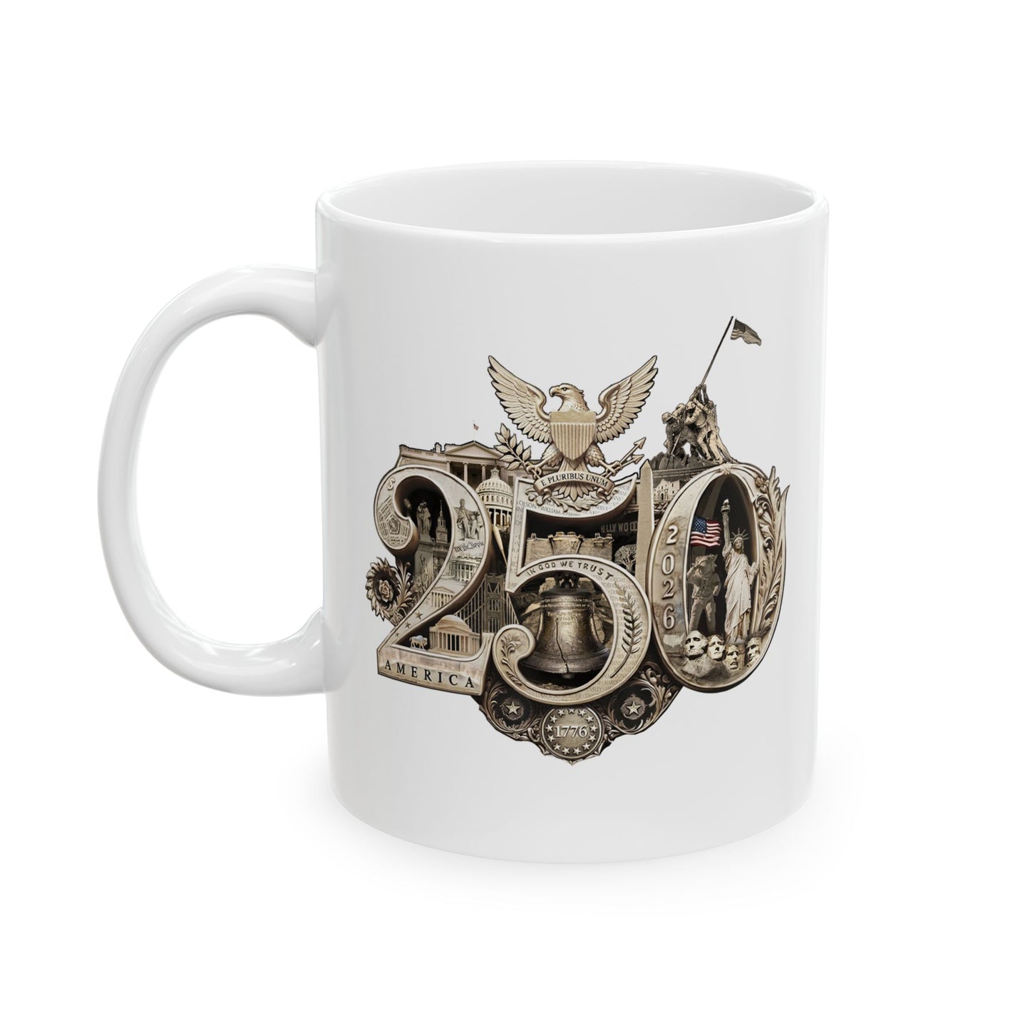 America 250th Anniversary Commemorative Mug —  Ceramic, 15oz, 11oz