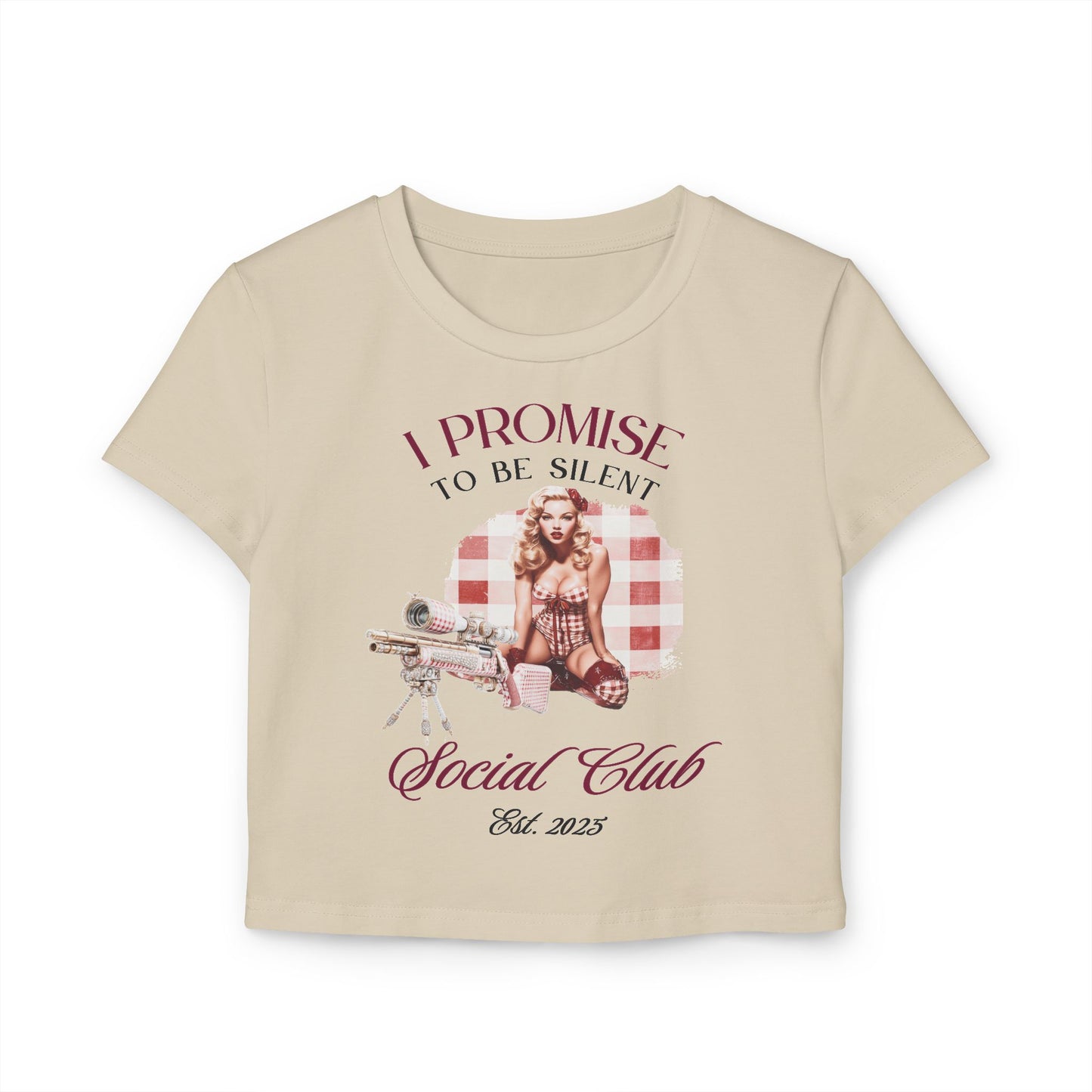 Promise To Be Silent Social Club, Going Out Tops for Women, Graphic Tees for Women Y2k Tops, Crop Tops for Women, Womens Baby Tees, Funny Shirts