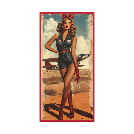 Red Tails Tribute WWII military aviation pin-up canvas wall art
