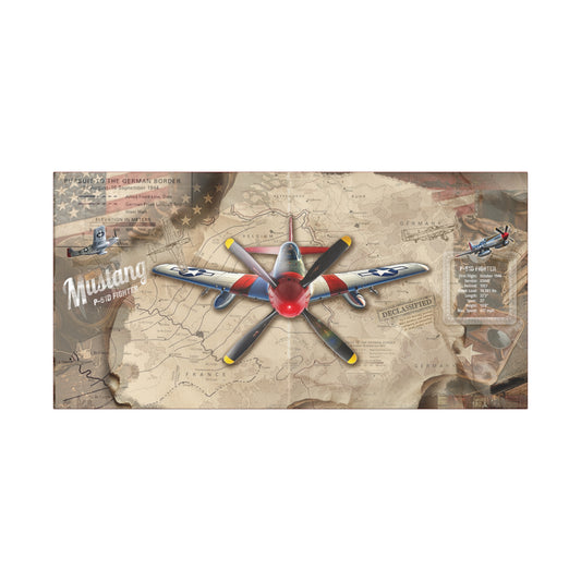 P-51 Mustang WWII aviation canvas wall art