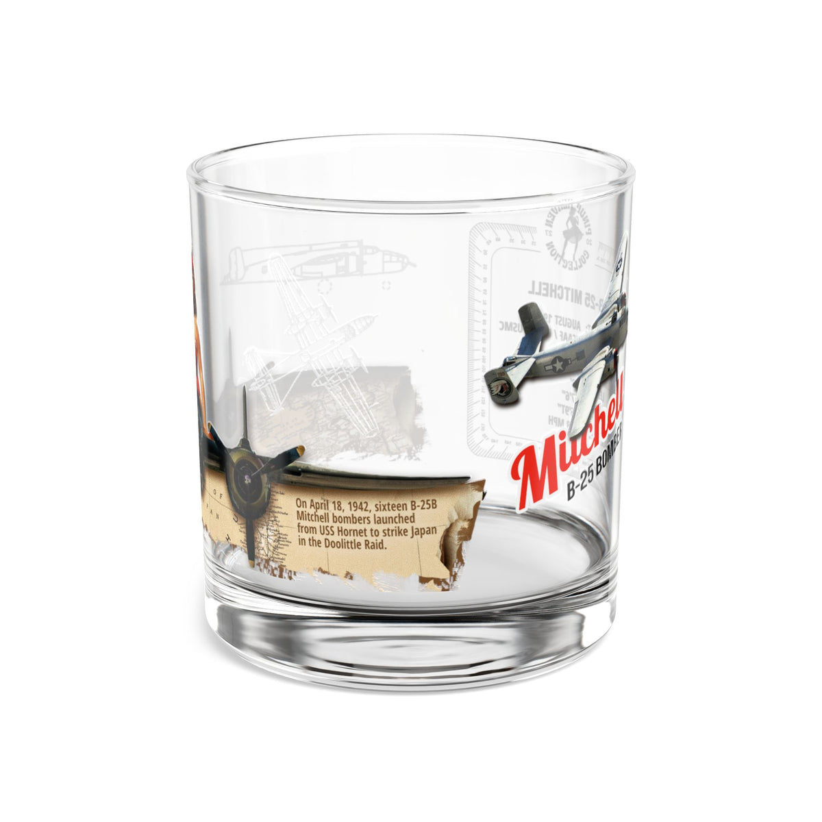 B-25 Mitchell — WWII Whiskey Glass, 10oz