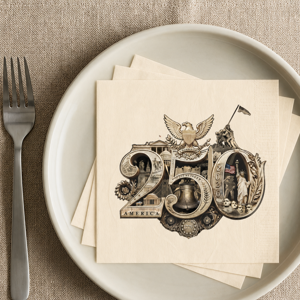 America 250th Napkins featuring the 250th Seal™ commemorative design