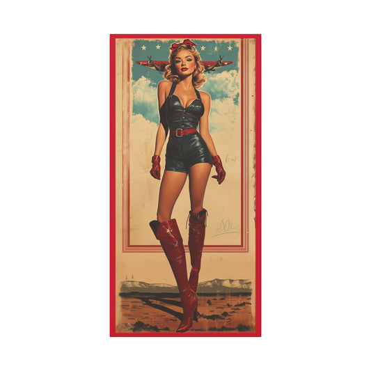 Wings of Valor WWII aviation pin-up canvas wall art