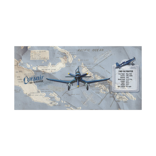 F4U Corsair WWII aviation canvas wall art