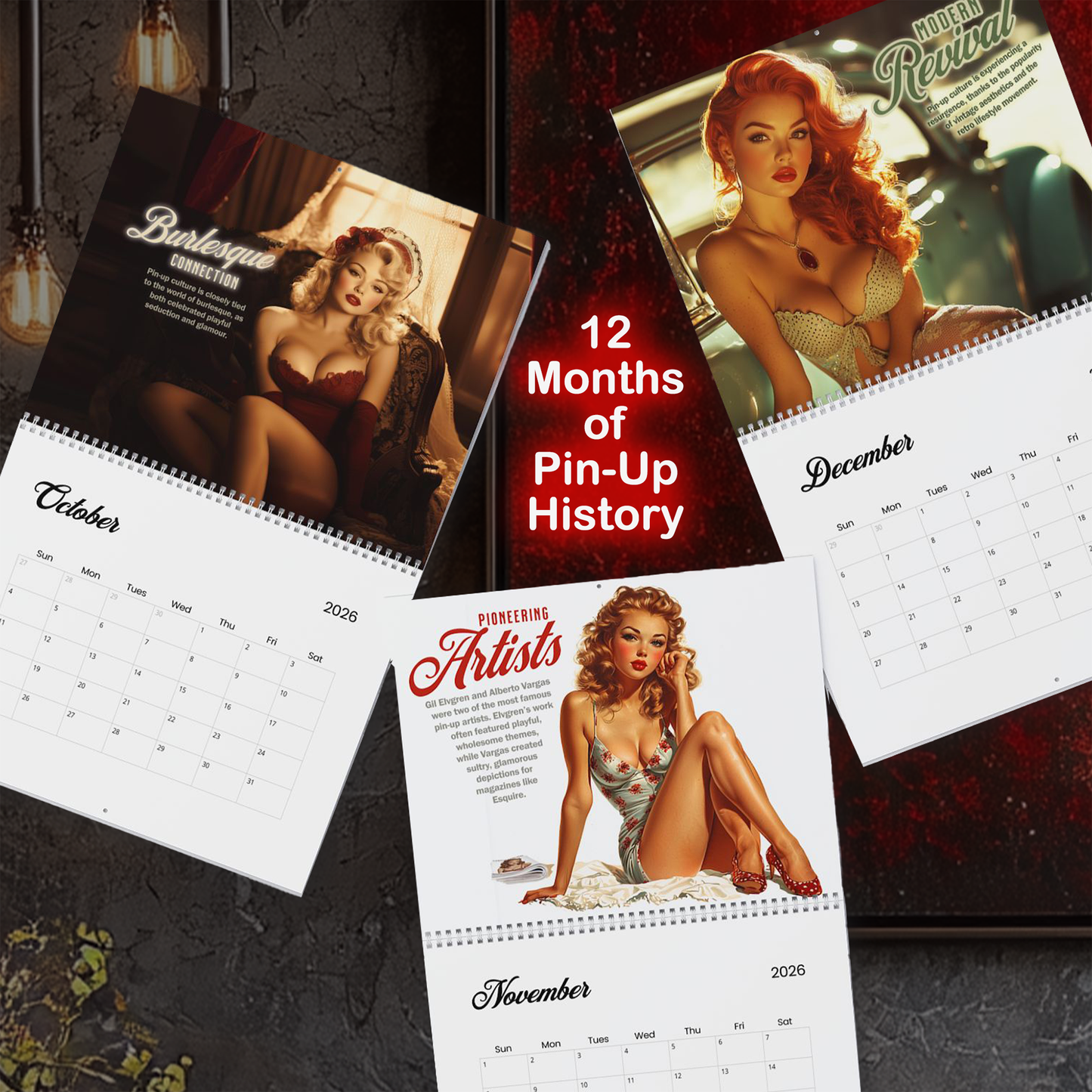 2026 Pinup Wall Calendar - Salute USA