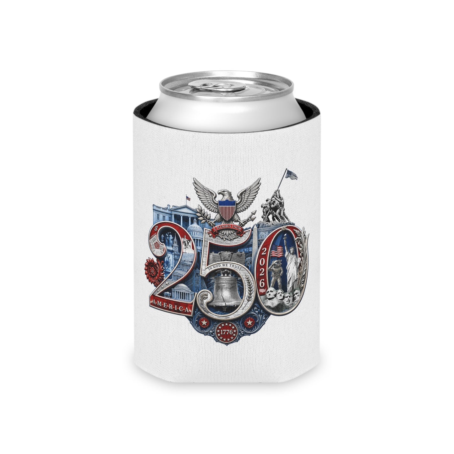 Patriotic America 250th Anniversary Can Cooler | 4th of July Independence Day