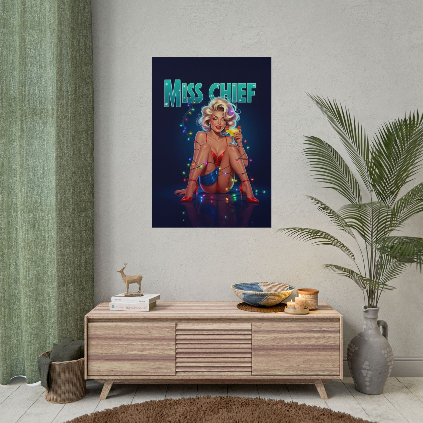Miss Chief vintage pin-up poster