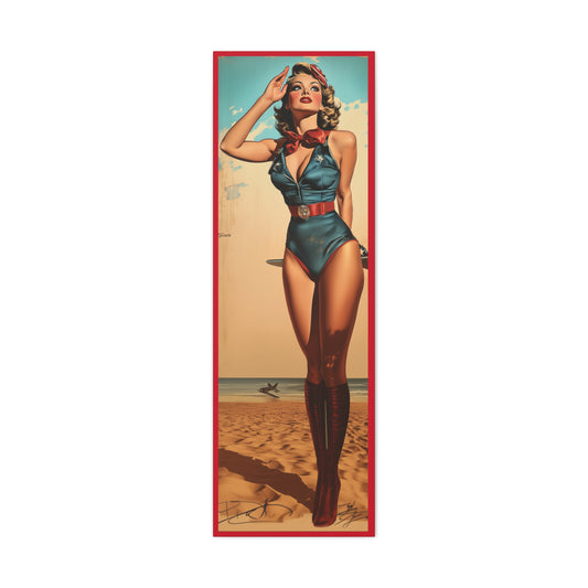 Sands of Valor vintage WWII aviation pin-up canvas wall art