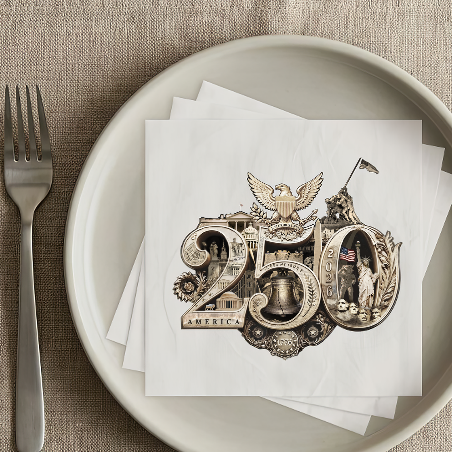 America 250th Napkins featuring the 250th Seal™ commemorative design