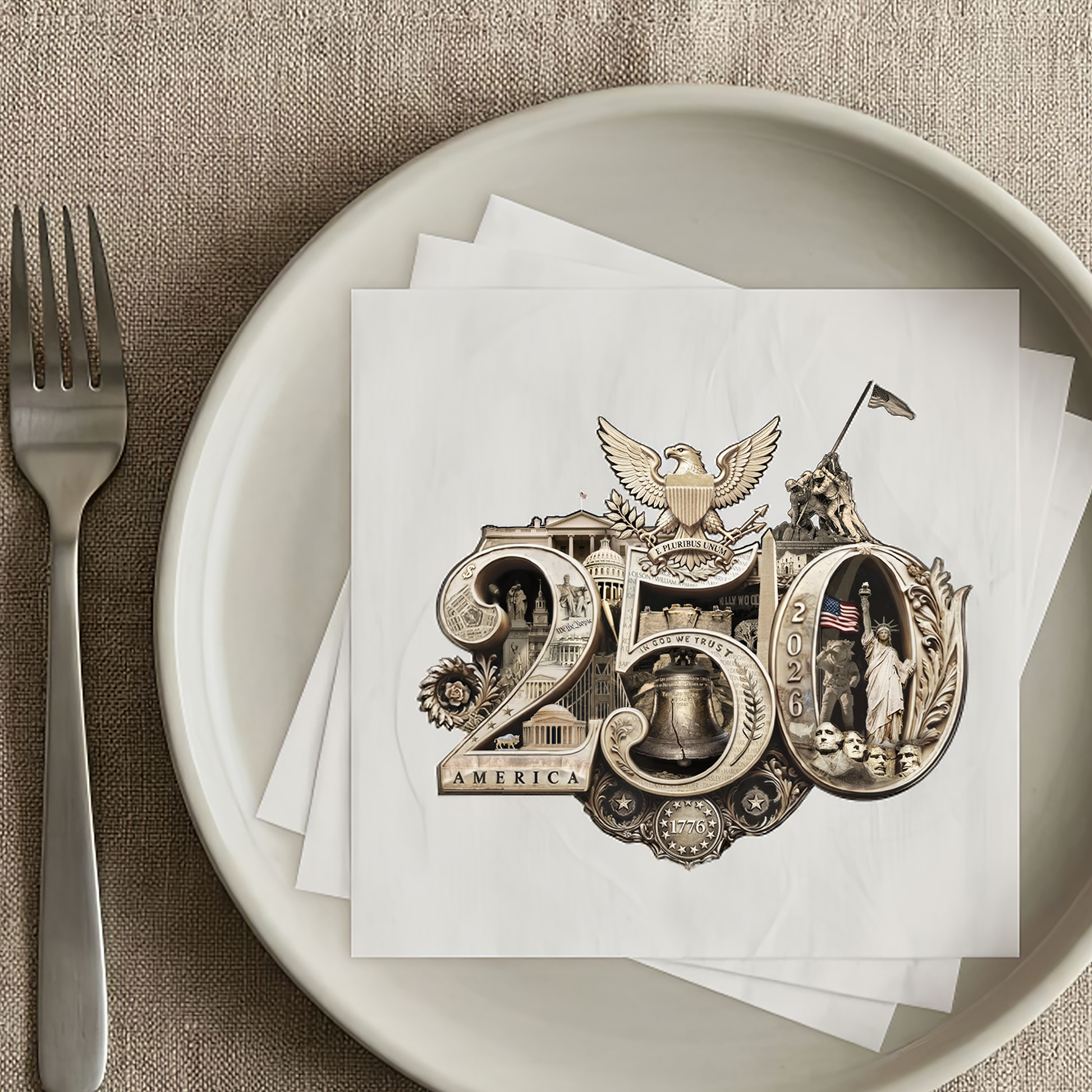 America 250th Napkins featuring the 250th Seal™ commemorative design