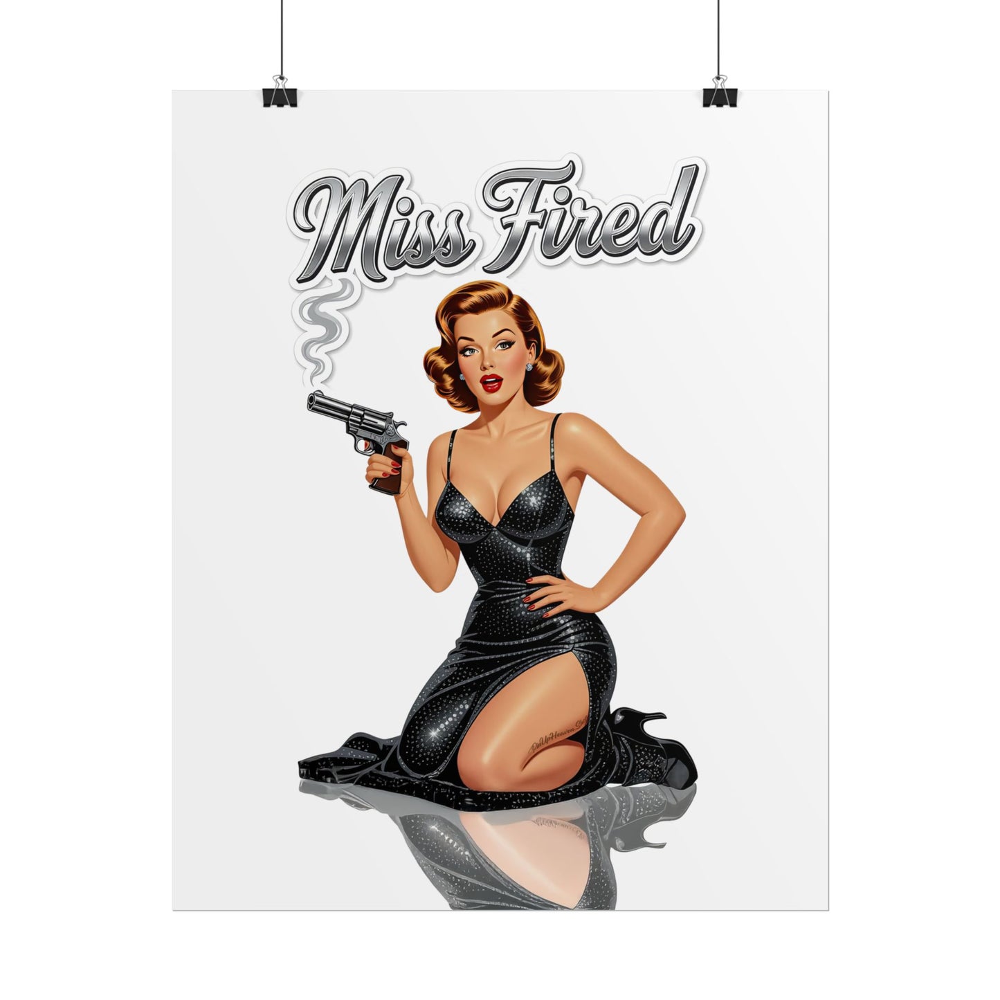 Miss Fired vintage pin-up poster
