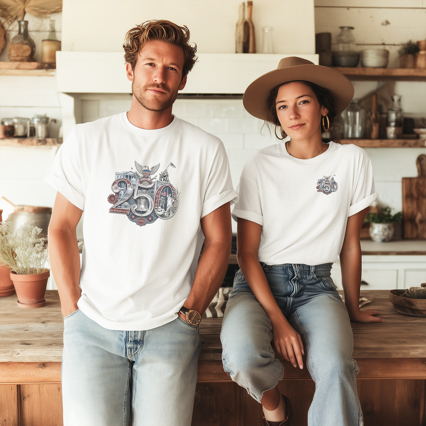 White America 250th T-Shirt — front view featuring the 250th Seal™ design
