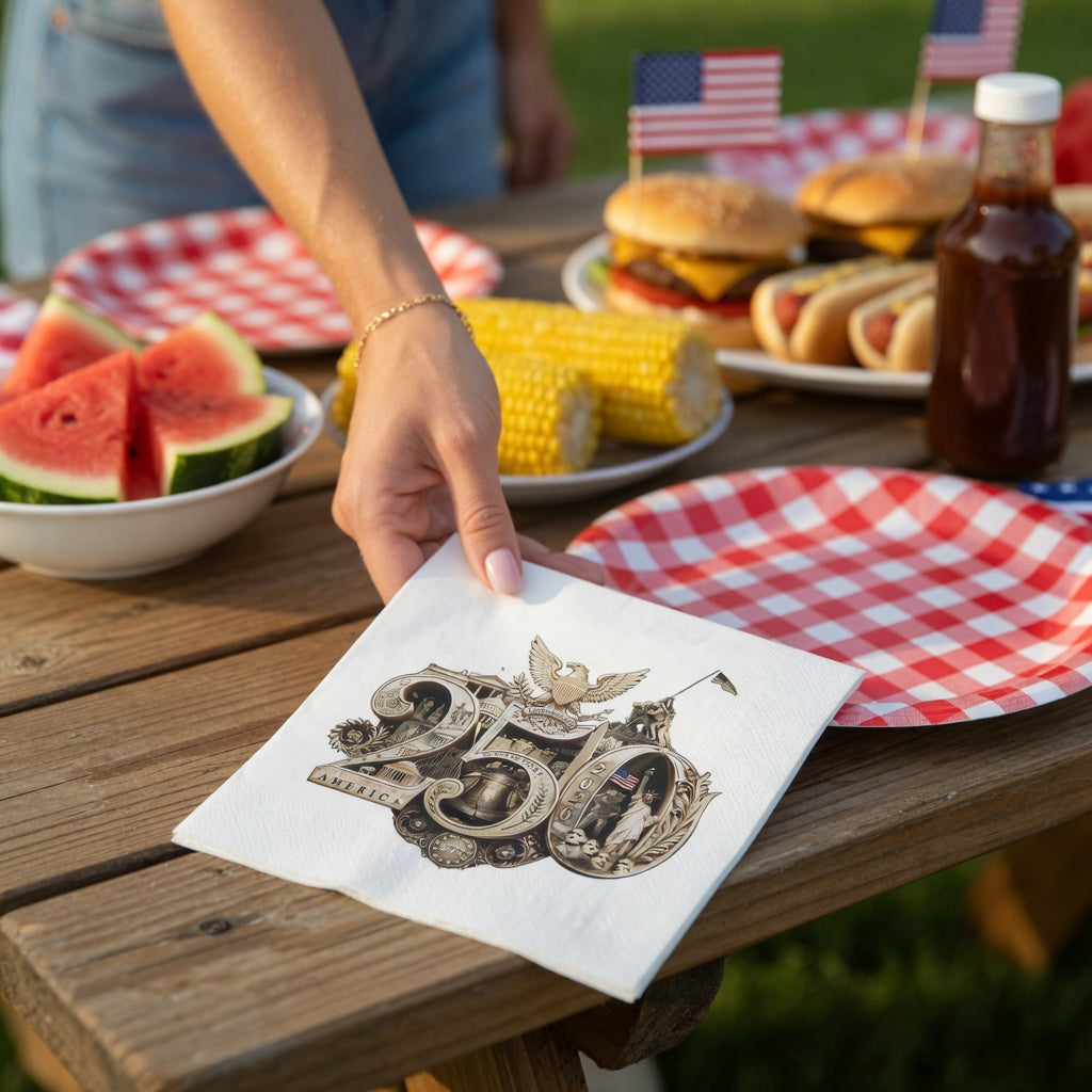 America 250th Napkins featuring the 250th Seal™ commemorative design