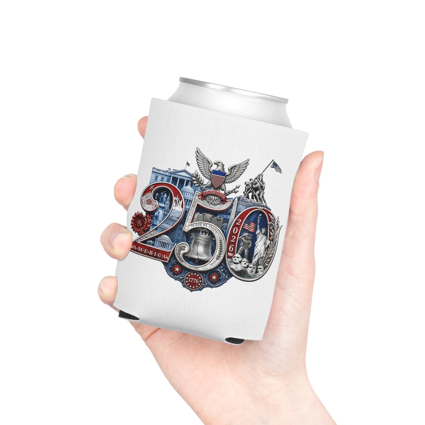 Patriotic America 250th Anniversary Can Cooler | 4th of July Independence Day